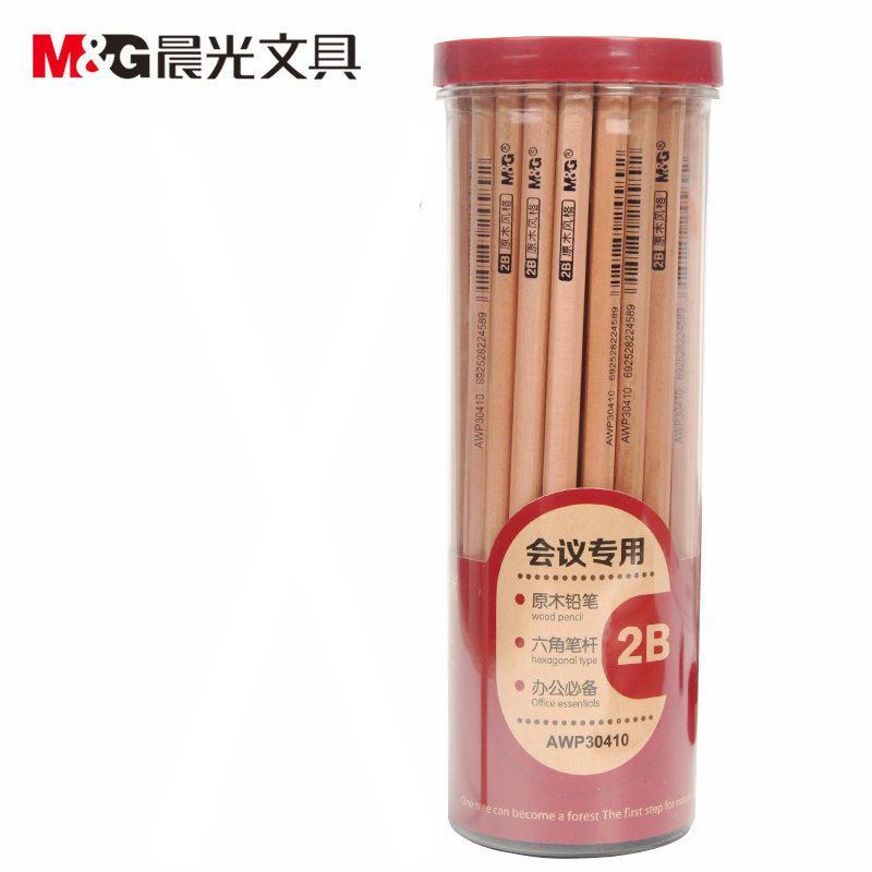 晨光（M&G）原木铅笔 2B AWP30410 会议专用 50支/筒 黑色